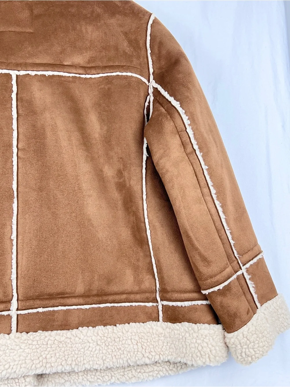 Talbots FAUX SHEARLING SHORT TEDDY COAT Plus 2X Brown Cozy Casual Chic